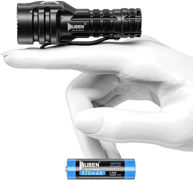 WUBEN E6 EDC Power AA 14500 USB Rechargeable Mini LED Flashlight IP68 Waterproof Aluminum Alloy Body Tiny Small Size