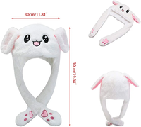 Chapeau de lapin mignon, chapeau de saut avec oreilles mobiles, Animal drôle en peluche, chapeaux pour enfant, cadeau