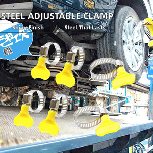 304 स्विस क्लिप अमेरिकी प्रकार स्टेनलेस स्टील कृमि ड्राइव गियर प्लास्टिक रंगीन हैंडल के साथ नली क्लैंप - Product Image 6