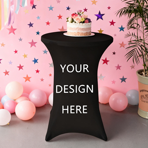 Custom Printed <b>Round</b> Cocktail <b>Cover</b> Wholesale Spandex Bar <b>Table</b> Cloths - Product Image 4