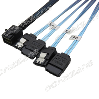 Câble de raccordement SFF-8643 vers 4 SATA, câble Mini SAS HD 7 broches SATA pour serveur, carte RAID HBA, NAS, HDD, SSD