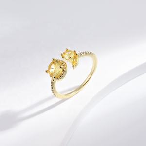 Anillo delicado de plata de ley 925 personalizado, económico, con forma de gota de agua, chapado en oro de 14k/18k, ajustable, apilable, con circonitas, para compromiso. - Product Image 4