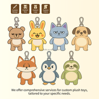 Boîte aveugle de jouets en peluche animal personnalisé Adorable porte-clés en peluche de renard OEM mini cadeau en peluche pour les collectionneurs
