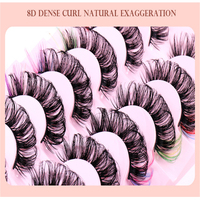 8 paires de cils synthétiques réutilisables durables de 20mm, style maquillage naturel en faux vison, cils à bande complète, cils russes LD