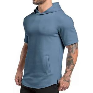 Custom logo Summer Gym Sports Knitted Pull Over Fleece <b>Lined</b> <b>Hoodies</b> for Men - Product Image 1