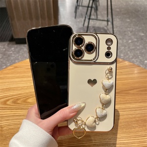 Funda de Teléfono con Forma de Corazón Electrochapada para iPhone 16 15 14 13 Plus, Funda 3D con Corazón para iPhone 7 - Product Image 3
