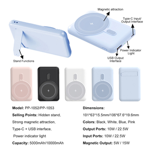 Prodotto di Tendenza 2026: Power Bank Magnetico <span class=keywords><strong>Wireless</strong></span> 10000mAh 5000mAh con Supporto Pieghevole e Ricarica Rapida - Product Image 2