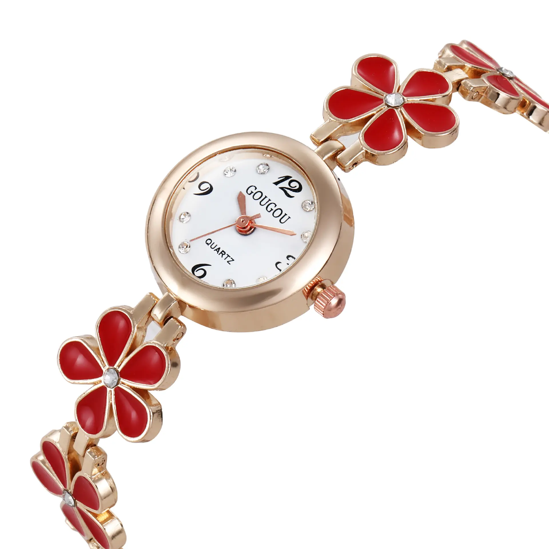 Hq-20008 Fashion steel band petal bracelet watch Ladies temperament watch Daisy small retro thin chain watch