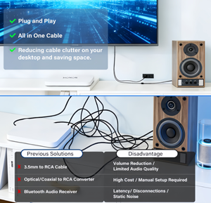 <span class=keywords><strong>Cable</strong></span> de Audio <span class=keywords><strong>HDMI</strong></span> ARC <span class=keywords><strong>a</strong></span> AUX de 3.5mm con Alimentación USB para TV, Sistema de Sonido, Altavoz, Barra de Sonido, Amplificador de Cine en Casa - Product Image 4