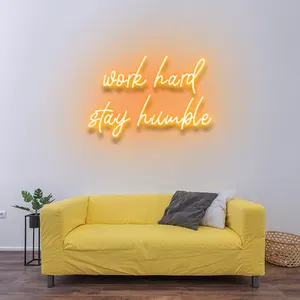 Konzept Drop-Shipping 24 Zoll harte Arbeit bleibt bescheiden benutzerdefinierte Neon-LED-Schild Neonlicht Werbung benutzerdefinierte LED-Neon-Schild