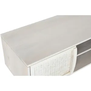 Mango Rattan <b>TV</b> <b>Stand</b> 128x40x45 off <b>White</b> - Product Image 1