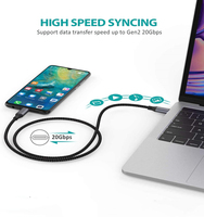 Custom Factory 20Gbps 240W Tipo-C Cable de alta compatibilidad para estación de acoplamiento/MacBook/Teléfono/Laptop