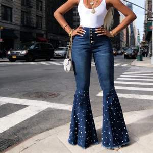 <span class=keywords><strong>Jean</strong></span> évasé taille haute pour femme, coupe bootcut, décontracté, <span class=keywords><strong>en</strong></span> denim respirant et élastique, délavé, hiver, taille XL, simple, vente <span class=keywords><strong>en</strong></span> gros - Product Image 2