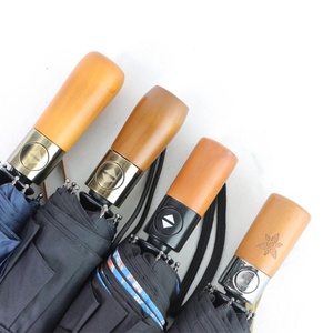 Good Quality Straight Plastic Handle Travel 3 Folding Customized Sunshade UV <b>Umbrella</b> for Rain Automatic <b>Umbrella</b> Business Gifts - Product Image 4