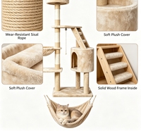 Arbre à chat multi-niveaux avec condo, hamac et poteaux en sisal pour chats, vente en gros, OEM, logo personnalisé, marque privée, fournisseur pour animaux de compagnie, commande en gros, MOQ