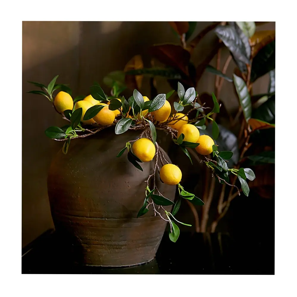 2022 Drop Verzending Top Kwaliteit Kunstmatige Bonsai Lemon Tree Met Dunne Bladeren Geel Fruit