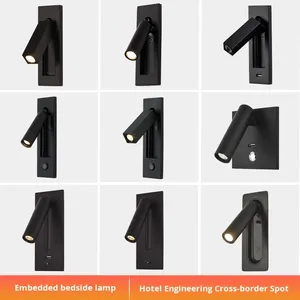 Lámpara de Lectura LED para Cabecera de Hotel, Moderna, Ajustable, Flexible, USB, Empotrada, para Habitación, Hotel, Pared - Product Image 2