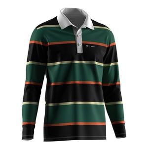 เสื้อโปโลรักบี้ลายทางทันสมัย ผ้ากันเหงื่อ ทรงสปอร์ต เหมาะสำหรับการฝึกซ้อมและกิจกรรมกลางแจ้ง - Product Image 5