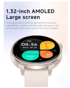Reloj Inteligente DF Y25Y de Alta Calidad para Mujer, QX10, Pantalla AMOLED de 1.32 Pulgadas, Alta Definición, Llamadas por BT, Monitor de Ritmo Cardíaco - Product Image 2