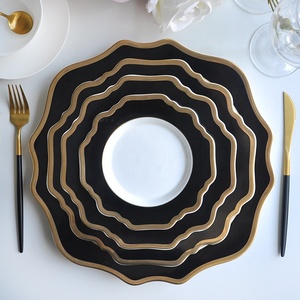 Vente en gros assiette tournesol de couleur rouge/rose/noir/bleu assiettes à salade en céramique et assiette à dessert - Product Image 6