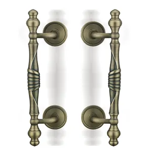 דלת כניסה ראשית מודרנית חומרה חיצונית מתכת לדחוף ידית אחיזה ארוכה ידית פליז ניקל מוברש לדלתות זכוכית - Product Image 1