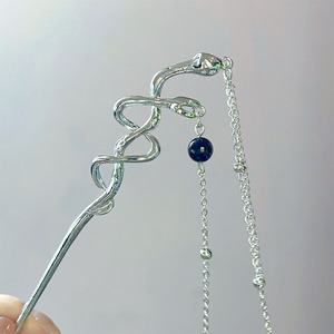 ปิ่นปักผมงูคู่สไตล์โบราณ AA018695ใหม่ปิ่นปักผมแบบเขย่ามีพู่ห้อยสไตล์จีน - Product Image 6