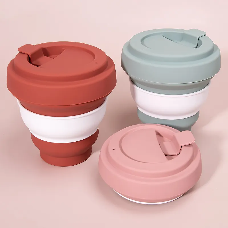 Hittebestendige Food Grade Opvouwbare Siliconen Cup Voor Thee Koffie Herbruikbare Siliconen Koffie Cup Perfect Siliconen Cup