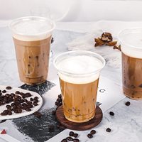 Gobelets transparents jetables en plastique PET avec couvercles boisson froide à emporter café glacé latte jus smoothie verre 12oz 16 onces