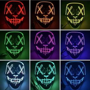 Máscara <span class=keywords><strong>de</strong></span> Halloween LED Light Up Máscaras divertidas The Purge Elección Año Gran Festival Cosplay Suministros para disfraces Máscara <span class=keywords><strong>de</strong></span> fiesta - Product Image 6