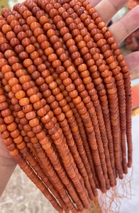 Tambour perles de corail naturel fabrication de bijoux perles de roue en vrac teints DIY <span class=keywords><strong>orange</strong></span> - Product Image 4