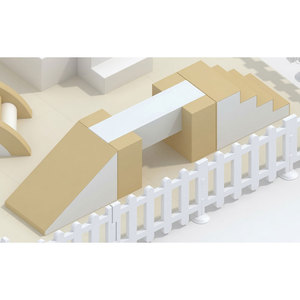 Área de Juegos Interior para Niños, Estructura de Madera con Escaleras, Rampa y Bloques de Escalada para Uso Doméstico - Product Image 3