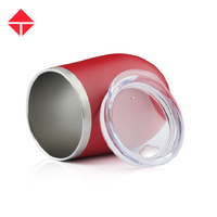 Pabrik grosir 12oz logo kustom gelas telur baja tahan karat Tumbler perjalanan terisolasi teh bir kopi cangkir Thermo dengan tutup botol air terisolasi vakum
