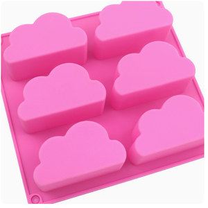 Moldes de silicona para pasteles con forma de nube de 6 cavidades sin BPA, molde de jabón, molde de silicona no tóxico para hornear pasteles para hornear - Product Image 5
