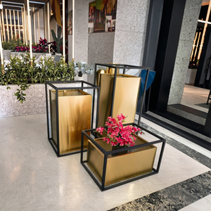 Jardin Maison Décoratif Acier Inoxydable Métal <span class=keywords><strong>Grand</strong></span> <span class=keywords><strong>Vase</strong></span> à Fleurs Or/Pot à Plantes Extérieur/Pot à Fleurs - Product Image 3