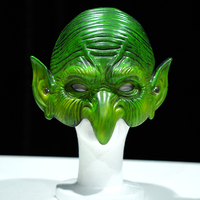 Masque de sorcière verte, masque de gobelin, masque de sorcière vieillue et moche, masque d'elfe à long nez, masque d'horreur pour fête d'Halloween, cosplay, carnaval, costume de maison hantée