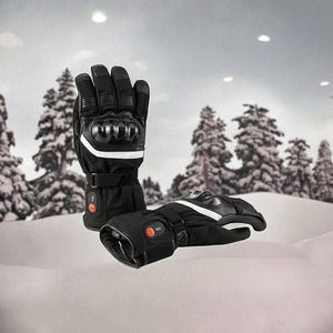 Gants en cuir chauffants, coupe-vent et imperméables, personnalisables et rechargeables pour hommes, pour sports d'hiver, ski, snowboard, avec étui ajustable - Product Image 2