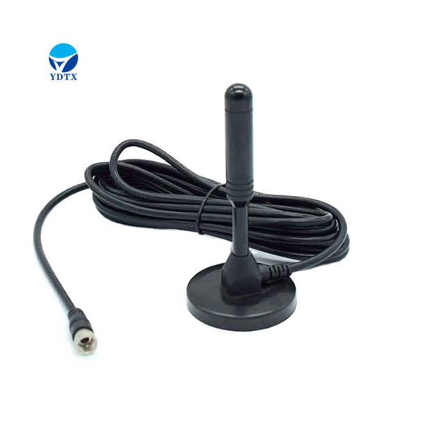 Black DVB-T2 Digital HDTV Antenna with Amplifier 25Dbi Gain Magnetic Base for Indoor/Outdoor UHF/VHF TV Communication