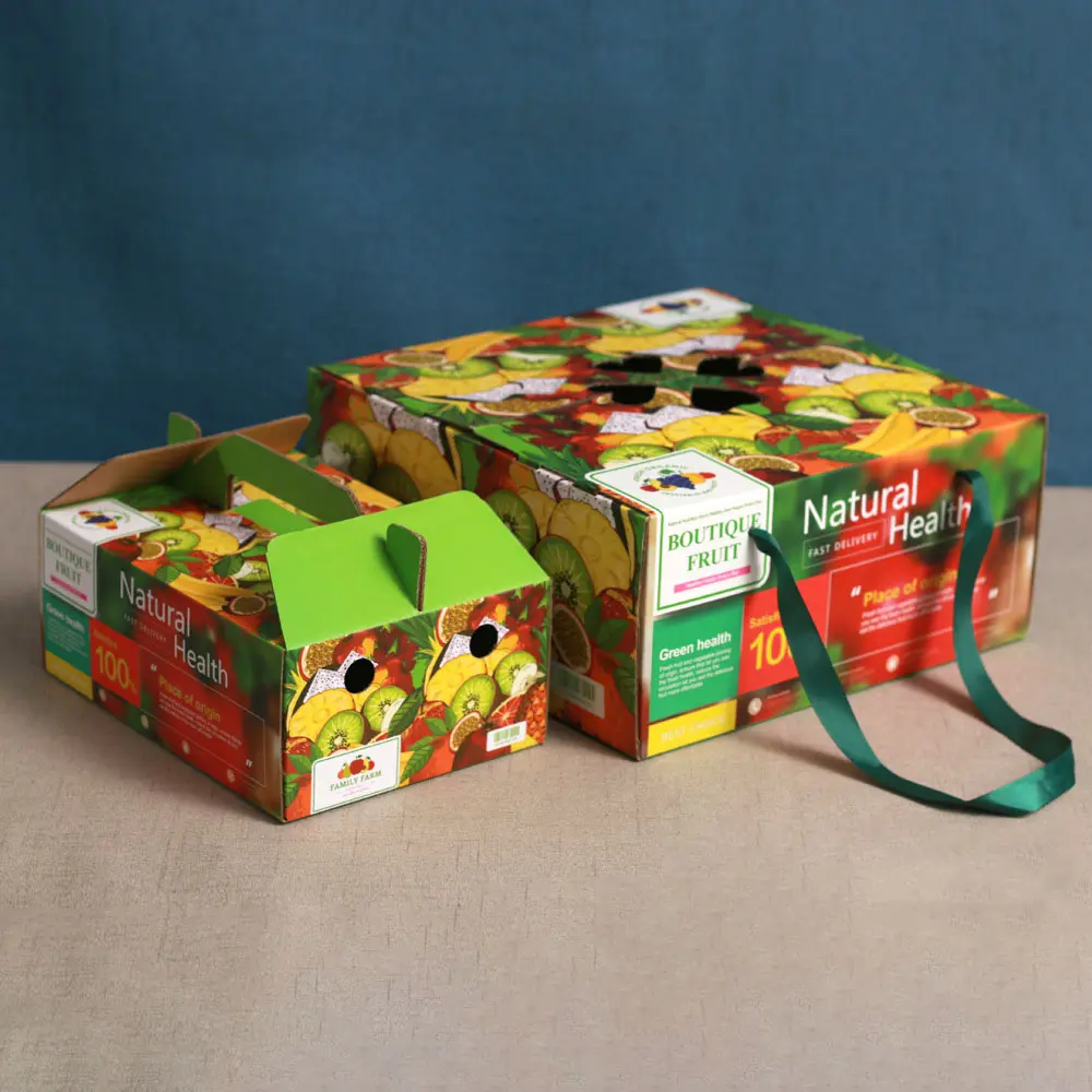कस्टम प्रिंट फल पैकेजिंग बॉक्स biodegradable ताजा एप्पल pitaya कीवी फल पैकेजिंग नालीदार गत्ते का डिब्बा बॉक्स के लिए फल निर्यात