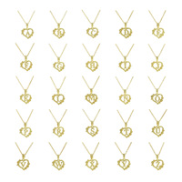 18K chapado en oro melocotón corazón nombre letra inicial encanto collar DIY letra colgante personalizado Collar para mujeres al por mayor