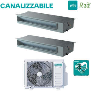 Climatizador Acondicionado Hisense Dual Split Inverter Canalizzabile 12 + 12 con 3AMW72U4RJC, Wi-Fi, Opcional, 12 - Product Image 3
