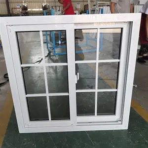 PVC Horisontal Geser Dampak Windows Badai Bukti Plastik Slider Ganda Kaca Jendela