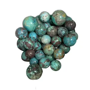 Natural Faceted Round Turquoise Beads Natural Color