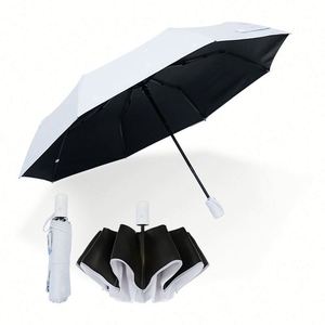 Parapluie automatique avec revêtement noir UPF 50+, parapluie de jardin extérieur avec personnalisation - Product Image 6