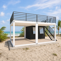 Maison modulaire préfabriquée à deux étages en conteneur de 40 pieds, maison en kit pour hôtel de plage, café, magasin
