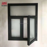 Fenêtres à battants en aluminium au design moderne, porte en verre en alliage d'aluminium, verre trempé de haute qualité, ouverture horizontale, persienne