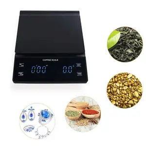 Кухонные электронные весы с таймером, умные цифровые весы для кофе, портативные бытовые пищевые весы с подставкой