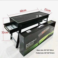 Barbecue pliant au charbon de bois très populaire, support de barbecue extérieur, outils de barbecue, grille de barbecue épaissie