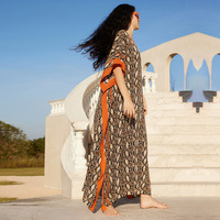 Nouvelle Robe Longue de Plage Ample en Rayonne Grande Taille Style Européen et Américain 2024 pour Vacances, Cache-Maillot Uni à Motif Dégradé