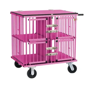 KB-511Wholesale serrures durables en aluminium cage pour animaux de compagnie transporteur de voyage pour animaux de compagnie toilettage chariot