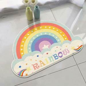 New Microfiber Absorbent Non slip Shaggy Curved <strong>rainbow</strong> <strong>Bath</strong> <strong>Mat</strong> - Product Image 1